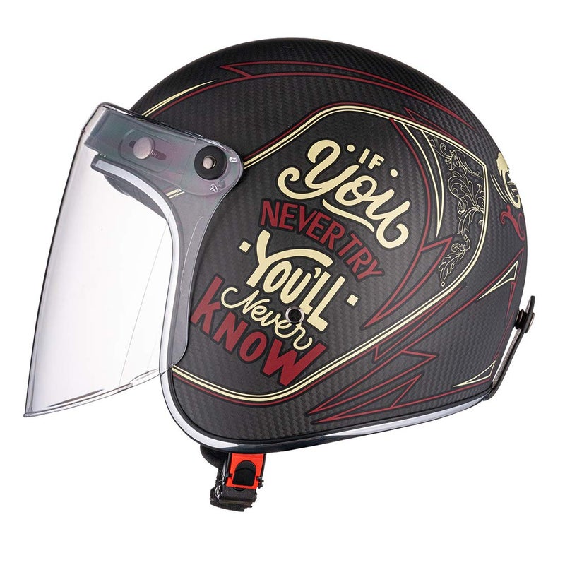 VCOROS Universal 3-Snap Flip Up Visor Shield Lens for Retro Open Face Motorcycle Helmet (Clear) - Image 5